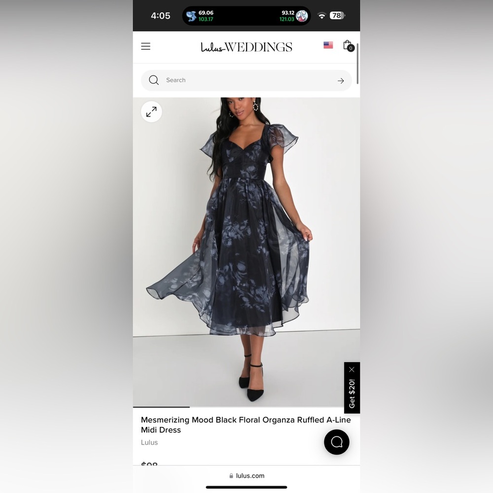 Lulu's Black Floral Midi Dress